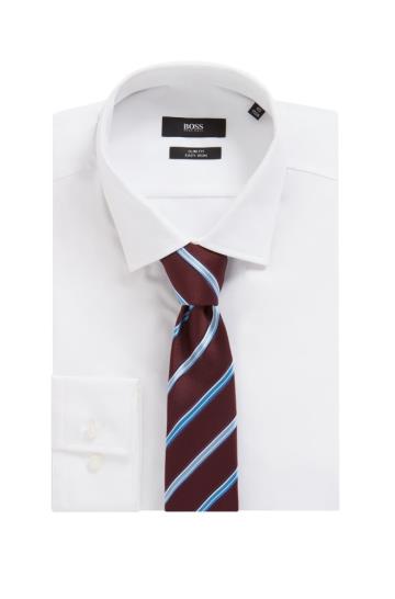 Krawaty BOSS Italian Made Striped Ciemny Czerwone Męskie (Pl55679)